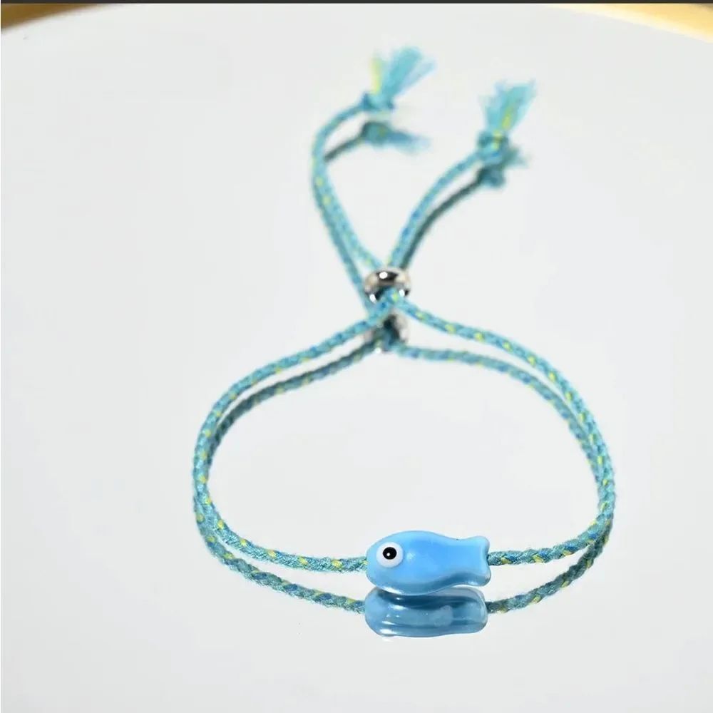 Blue Fish Cord Bracelet #2446